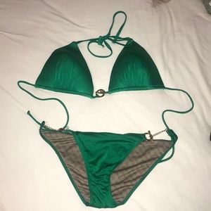 VS Triangle Padded Halter Tie Top Chain O Bikini